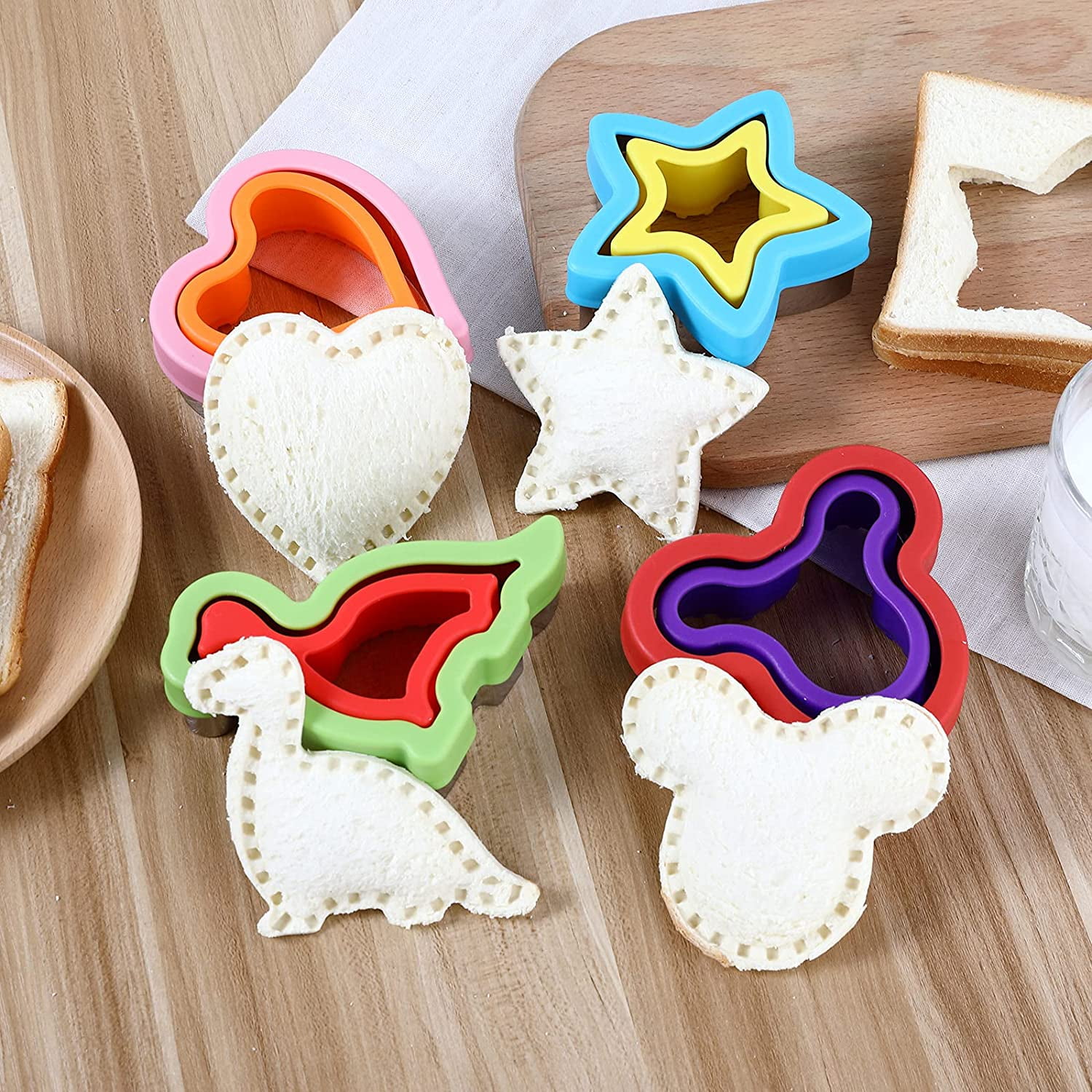 5WPH12P Yumkt Sandwich Cutter Sealer Cookie Bread Pancake Maker Uncrustable  Mold Press for Kids Luchable Box Bentgo Accessories