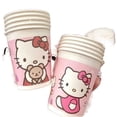 thumbnail image 5 of Vaso de papel rosa de Hello Kitty con diseño de dibujos animados, desechable, de aspecto elegante, para fiestas, picnics, camping, estilo esencial para niñas, 5 of 5