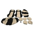 thumbnail image 1 of Head Rest Cover  Cushion Auto Interior Accessory 9pcs Auto  Cover Protector Set Breathable Dustproof Universal Accessory For 5-Seats CarBeige Black, 1 of 8