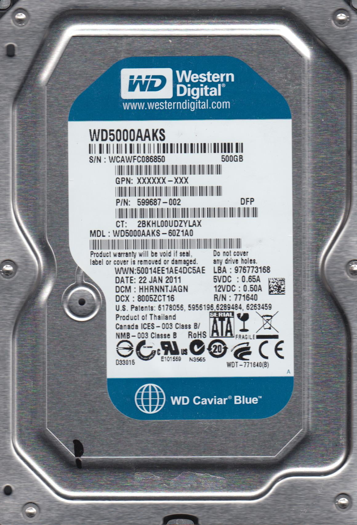 Western Digital 6TB WD Blue HDD Computer Disk, 3.5'' SATA Internal