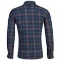 thumbnail image 3 of Men's Plaid Shirt Slim Fit Long Sleeve Button Down Lapel Collar Cotton Dress Blouse Business Casual Tops With Pocket, 3 of 3