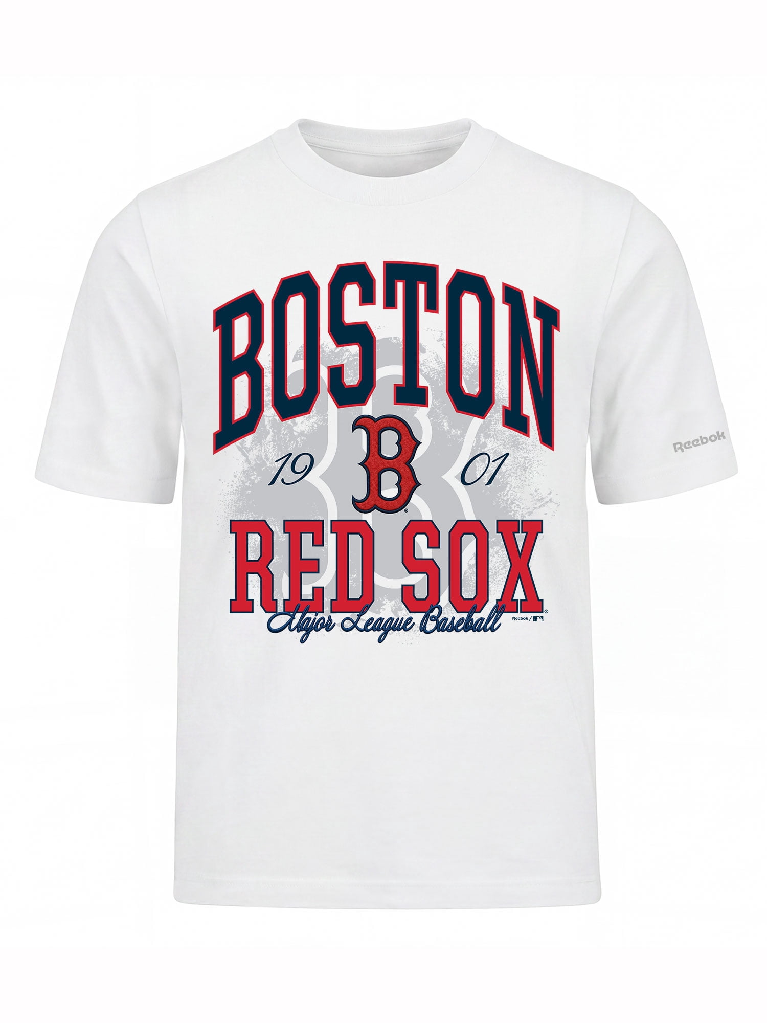Boston Red Sox Reebok Mens White Heavyweight Mixed Media Crew Neck Short Sleeve T-Shirt