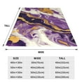 thumbnail image 3 of Balery Purple Gold Marble Swirls Manta de Felpa Suave y Acogedora – Cobija de Franela Aterciopelada para Cama, Lavable y Cálida para Sofá, Mascotas, Transpirable-40"x30", 3 of 7