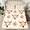 thumbnail image 2 of Homewish Skeleton Skull Child Full Size Sheets, Cartoon Rustic Animal Bed Sheets, Tribal Western Theme Sheet Sets, Ultra Soft Bedroom Decor, 4pcs, 2 of 7