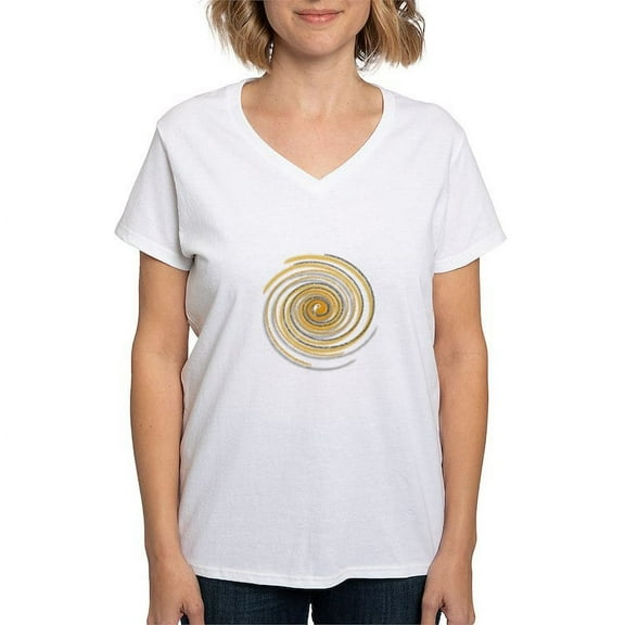 CafePress - Pi Swirl Women's V Neck T Shirt - Womens Cotton V-Neck T-shirt