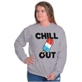 thumbnail image 4 of Retro Chill Out Food Pun Popsicle Sweatshirt for Men or Women Brisco Brands S, 4 of 6