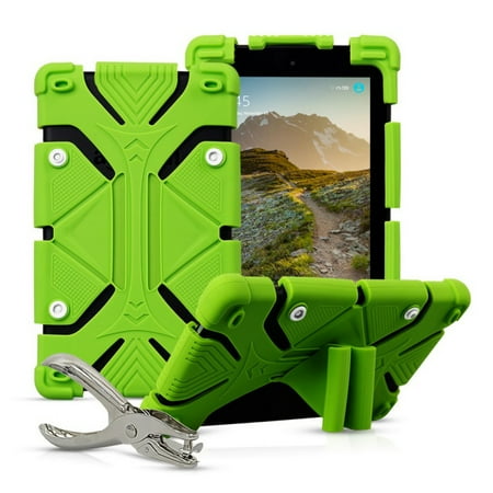 Galaxy Tablet 8in Case Universal 8 inch Tablet Case Flip Painted Leather Folio Stand Cover For iPad mini / Samsung Tab 8inch / Amazon Fire HD 8in Green ()