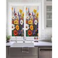 thumbnail image 2 of Window Privacy Film Vintage Wildflowers Stained Glass Window Film Decorative Sun Block Window Cover Oil Painted Abstract Botanical Window Clings Static Adhesive Sticker for Bathroom 17.7"x39.3", 2 of 7