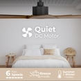 thumbnail image 5 of Turbine Indoor or Outdoor 54in 5-Blade Smart Ceiling Fan with Remote Control and Black Hardware with Walnut Blades Works With iOS or Android App, 5 of 10