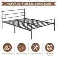 thumbnail image 5 of Javlergo Full Size Metal Platform Bed Frame with Modern Headboard and Footboard, Black, 5 of 7