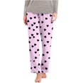 thumbnail image 2 of Domuza Pajamas Pants for Women Casual Soft Comfy Straight Leg Elastic Waist Pj Pants Funny Printed Loose Fit Lounge Sleep Pants Pink M, 2 of 3