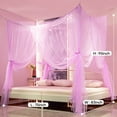 thumbnail image 6 of ANMINY 4 Corner Bed Canopy Mosquito Net Large Size Easy Home,Purple, 6 of 7