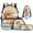 Surfing Capybara, variant on Bulopur Girls 17 Inch Backpack Set 4 Piece Galaxy Space Axolotl Print School Bookbag with Lunch Box, Water Bottle Holder and Pencil Case for Elementary Students