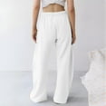 thumbnail image 5 of Pants for Women Drawstring Elastic-Waist Pocket Solid Color Baggy Wide-Leg Pants Casual Pants,Sweatpants for Women White XL, 5 of 6