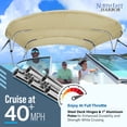 thumbnail image 4 of NEH 4-Bow Boat Bimini Top Boat Cover w/ Rear Support Poles 91-96"W, Fade-Proof, 900D Marine Canvas, Storage Boot, Sun Shade Canopy for Pontoon, V-Hull, Fishing, Jon Boat - 8'L x 54"H (Sand), 4 of 9
