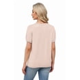 thumbnail image 5 of WIHOLL Short Sleeve Sweater for Women Round Neck Knit Work Tops Beach Fashion Vacation Clothes Summer Outfits 2026 Beige Tops, 5 of 8
