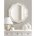 thumbnail image 2 of Kate and Laurel Wavern Transitional Round Wavy Wooden Wall Mirror, 29 Inch Diameter, White, Modern Scalloped Circle Bathroom Mirror for Over Sink with Unique Frame for Wavy Wall Decor Accent, 2 of 8