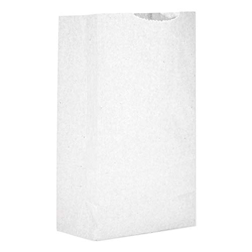#2 Paper Grocery Bag, 30lb White, Standard 4 5/16 x 2 7/16 x 7 7/8, 500 bags