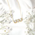 thumbnail image 4 of Rosec Jewels Moissanite 3 Stone Necklace (D-VS1 Quality) - Minimalist Bar Necklace for Anniversary - Ready to Gift, 10K Yellow Gold, 4 of 8
