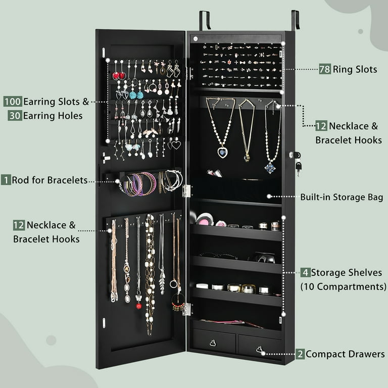 Black wall sale jewelry organizer