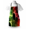 thumbnail image 3 of Psychedelic Apron Space Universe Cosmos Galaxy Nebula Stars and Planets in Trippy Tones Image, Unisex Kitchen Bib Apron with Adjustable Neck for Cooking Baking Gardening, Magenta Green, by Ambesonne, 3 of 3