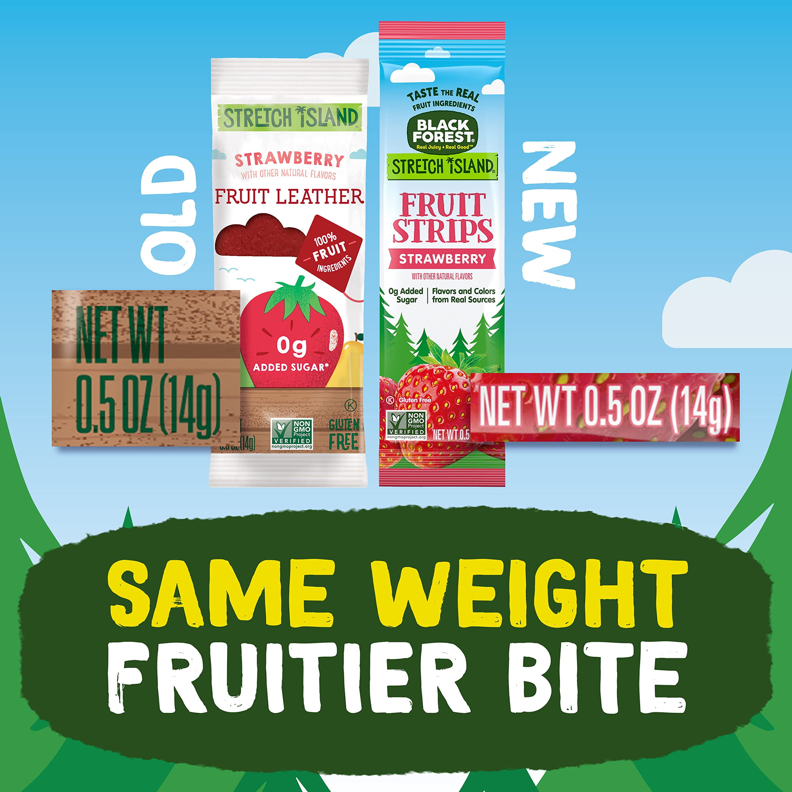 Black Forest, StretchTRDN&nbsp;Island, Fruit Strips, Cherry, Apple, Raspberry, Grape, Strawberry, and Apricot, Zero Grams Added Sugar Non-GMO, 48 ct