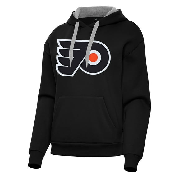 Women's Antigua Black Philadelphia Flyers Victory Pullover Hoodie
