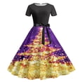 thumbnail image 1 of Robes pour Femmes 2024 Été Surdimensionnée Décontractée à Imprimé Floral à Manches Courtes à Col Rond Robe Longueur Genou Rabais de 50 % Liquidation!, 1 of 3