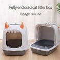 thumbnail image 2 of Automatic Closed Large Cat Litter Box Self-Cleaning Sand Toilet Training Kit Splash Proof Cat Toilet with Scoop for Cats Products (Color : Blue), 2 of 7
