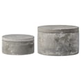 thumbnail image 1 of Bloomingville Set of 2 Grey Round Decorative Cement Lids Boxes, 1 of 4