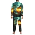 thumbnail image 2 of Halloween Costumes Mens Pajamas Set, Halloween Witch Mysterious Pumpkin B Halloween Pajamas Button Down Long Sleeve Loungewear Halloween Sleepwear Pjs sets for Men, 2 of 7