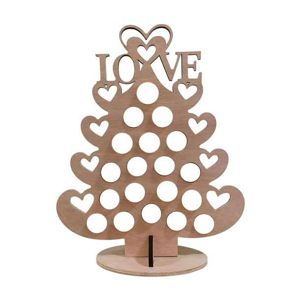 Marco de chocolate con forma de corazón de madera para decoración de bodas