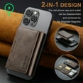 thumbnail image 5 of Allytechgroup Magnetic Compatible for iPhone 14 Plus Wallet Case, Detachable Cards Holder Wireless Charing Support Shockproof Protective Phone Cover for iPhone 14 Plus, Coffee, 5 of 9