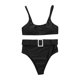 thumbnail image 4 of Conjunto de 2 piezas para mujer Color sólido Cintura alta Bikini Explosión Split Traje de baño OAVQHLG3B Store  lin121212, 4 of 4