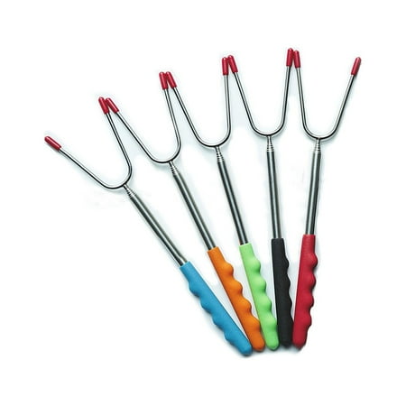 

Chamoist Barbecue Accessories 5Pcs Stainless Steel Grilled Meat Barbecue Fork Fruit Fork Dessert Fork BBQ Tool