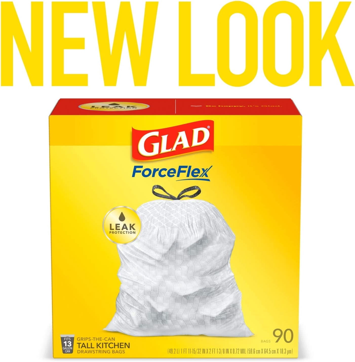Glad Tall Drawstring Trash Bags - 13 Gallon - 90 Count