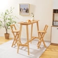 thumbnail image 4 of Gymax 3PCS Ensemble de Table de Bar en Bambou Table à Manger Haute de 48'' avec 2 Tabourets Pliables Naturels, 4 of 10