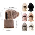 thumbnail image 3 of CYSFASHION 3 In 1 Beanie Hat With Scarf And Mask Warm Scrub Caps Women Womens Scarves Fitness Face Masks Beige, 3 of 8