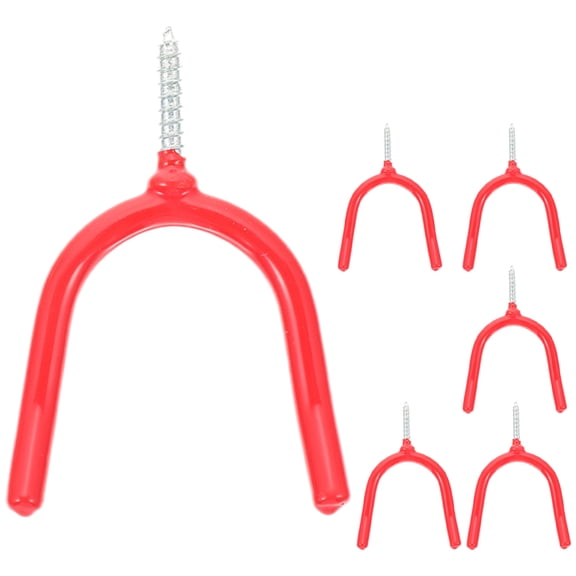 GAXIRE 6-Pack Heavy Duty Metal Garage Hooks Wall Mounted Utility Hooks for Tool, Hose and Equipment Storage Organizer