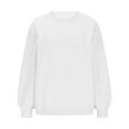 thumbnail image 6 of Htigea Women's Sweater Pullover Casual Crewneck Long Sleeve Tops Fall Winter Knit Jumper White XS, 6 of 6