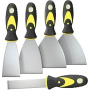 Rungopro 5Pcs Putty Knife Set, 1" 2" 3" 4" 5" Scraper, Spackle Knife, Paint Scraper, Scraper Tool, No Rusting, Perfect For Repairing Drywall, Removing Wallpaper, Mud, Plaster Scraping