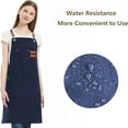 thumbnail image 5 of Chef Aprons for Women Men with Large Pockets, Cotton Canvas Cross Back Water Repellent Work Apro (Darkblue), 5 of 5