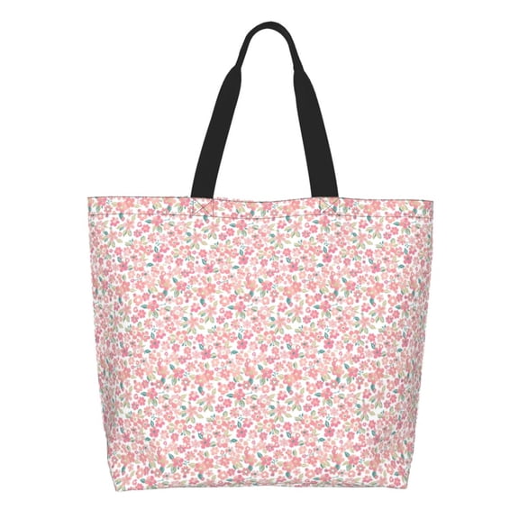 Honeii Floral Retro Style Print Tote Bag for Women, Foldable Tote Bag Large Shoulder Bag Top Handle Handbag for Travel, Work