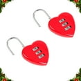 thumbnail image 3 of 2PCS Heart Shape Security Luggage Locks 3-Digit Resettable Combination Password Locks Padlocks, 3 of 8