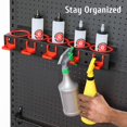 thumbnail image 4 of Spray Bottle Storage Rack,Spray Bottle Holder,Wall-mounted Garage Bottle Organizer with 5 Plastic Hanging Hooks Cleaning Detailing Tools Hanger,Abrasive Material Hanging, 4 of 8