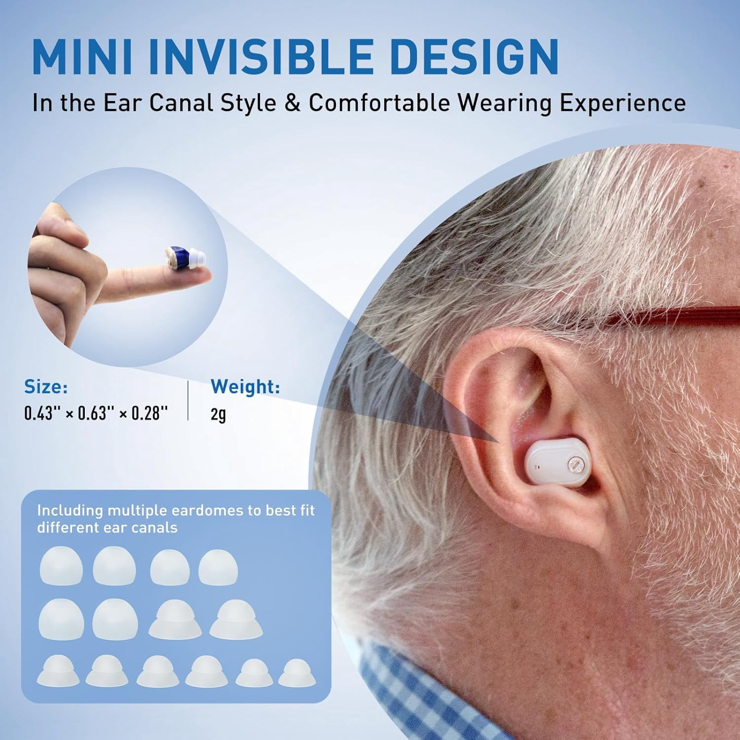 SUWU Rechargeable Hearing Aids for Seniors with Noise Cancelling, 16-Channel Digital Chip Volume Control Invisible OTC Hearing Aids not Amplifiers with Charging Case for Sound Loss Adult Men Women