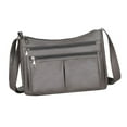 thumbnail image 6 of fenteer Women Shoulder Bag Tote Bag PU Leather Crossbody Bag Travel Purse Womens Handbag Gray, 6 of 8