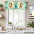 thumbnail image 2 of Forest Lion Butterfly Leaf Valances for Windows,Kitchen Valance Rod Pocket Short Curtain, Summer Animal Green Plant Valance Curtain Window Valances for Bedroom Bathroom Living Room 42x12in, 2 of 9