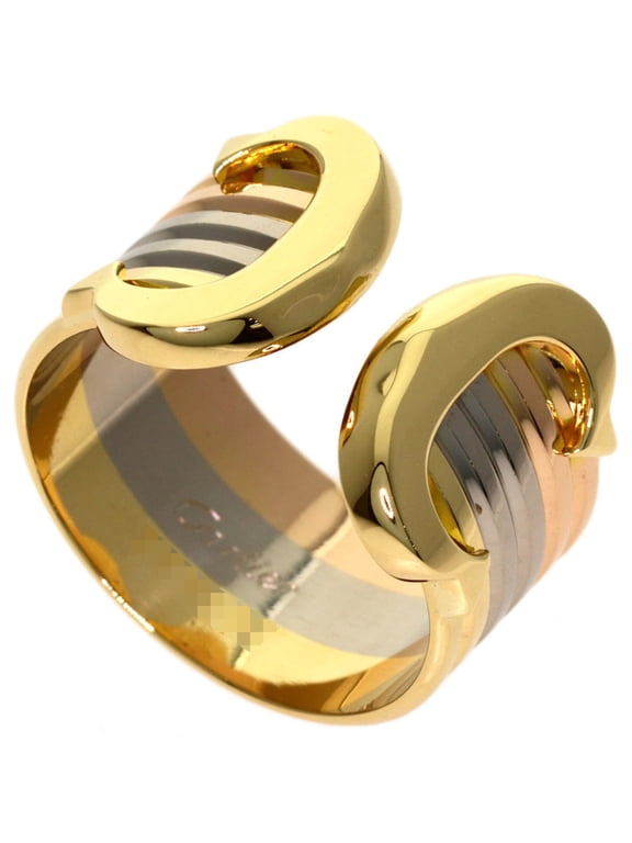 Pre-Owned Cartier 2C Ring LM #48 - 18K Yellow Gold/18K White Pink Gold Women's CARTIER