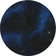 thumbnail image 1 of Ahgly Company Machine Washable Indoor Round Transitional Blue Jay Blue Area Rugs, 3' Round, 1 of 7